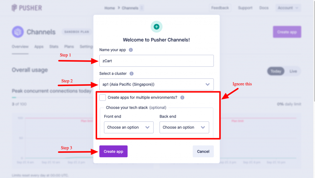 zCart Pusher config